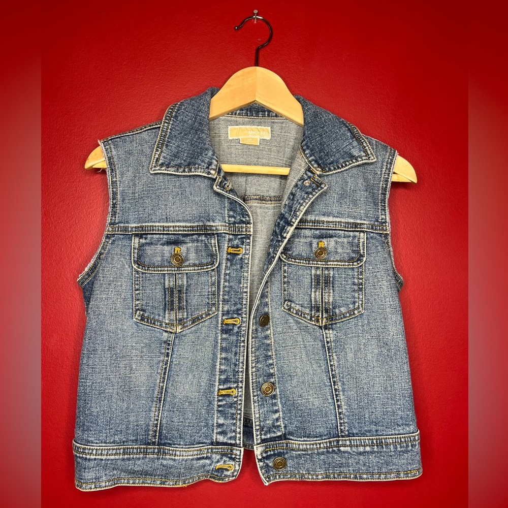 !MICHAEL KORS Jean vest! Slightly distressed and cropped in Perfect condition!